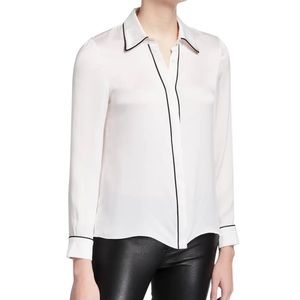 Alice and Olivia White Silk Blouse